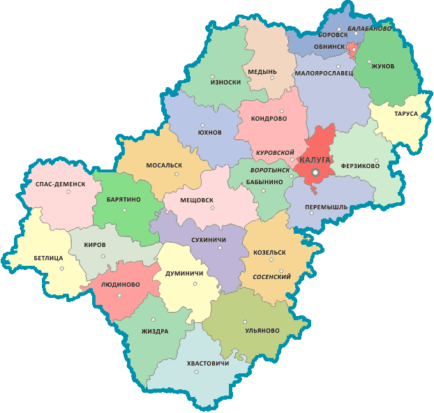Карта Калужской области